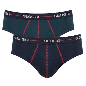 Sloggi 2P For Men Start Midi Blå/Grøn bomuld XX-Large Herre