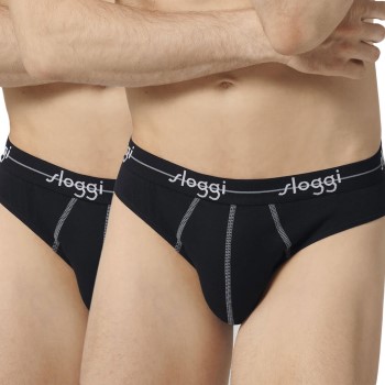 Sloggi 2P For Men Start Mini Sort bomuld Medium Herre