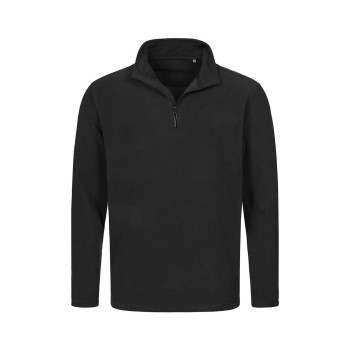 Stedman Active Fleece Half-Zip For Men Sort polyester Large Herre