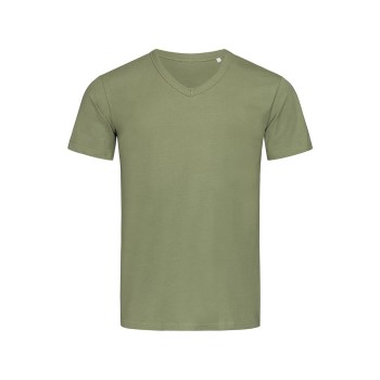 Se Stedman Ben V-neck For Men Militærgrøn  ringspundet bomuld Medium Herre ved Timarco