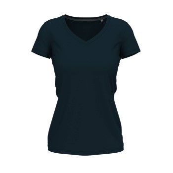 Se Stedman Claire V-neck Marineblå ringspundet bomuld Medium Dame ved Timarco