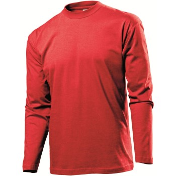 Se Stedman Classic Long Sleeve Men Rød bomuld Small Herre ved Timarco