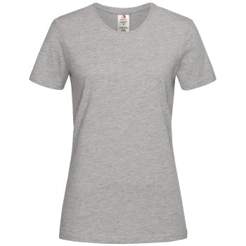 Stedman Classic T Organic Women Crew Neck Grå økologisk bomuld Medium Dame