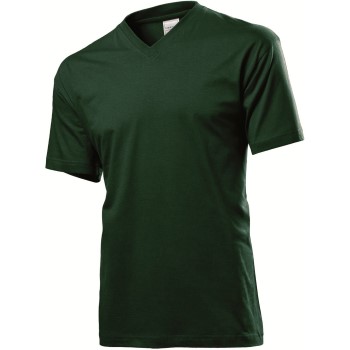 Se Stedman Classic V-Neck Men T-shirt Grøn bomuld Medium Herre ved Timarco