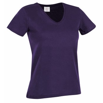 Se Stedman Classic V-Neck Women T-shirt Lilla bomuld Medium Dame ved Timarco