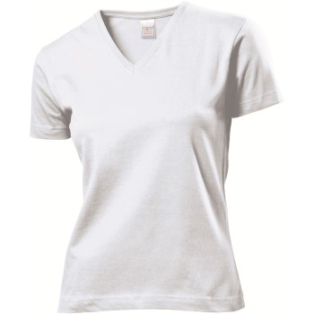 Stedman Classic V-Neck Women T-shirt Hvid bomuld Medium Dame