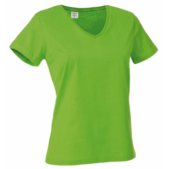 Se Stedman Classic V-Neck Women T-shirt Lysegrøn bomuld Large Dame ved Timarco