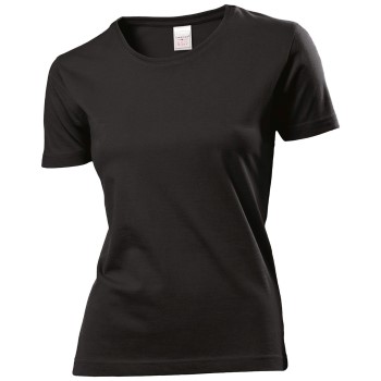 Se Stedman Classic Women T-shirt Sort bomuld Large Dame ved Timarco