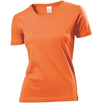 Stedman Classic Women T-shirt Orange bomuld Small Dame