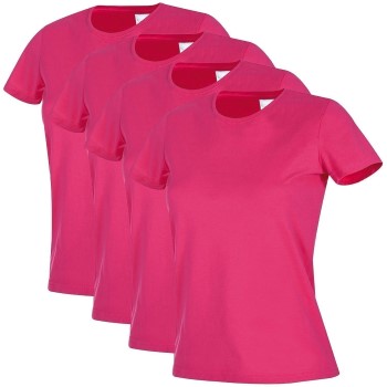 Stedman 4P Classic Women T-shirt Mørkrosa  bomuld Medium Dame