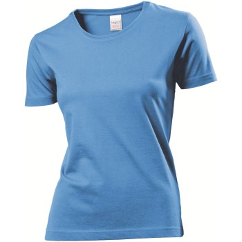 Se Stedman Classic Women T-shirt Lyseblå bomuld Medium Dame ved Timarco