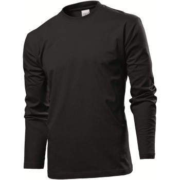 Stedman Comfort-T Long Sleeve Sort bomuld Small Herre