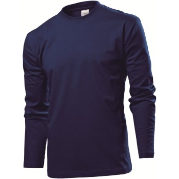 Se Stedman Comfort-T Long Sleeve Marineblå bomuld Small Herre ved Timarco