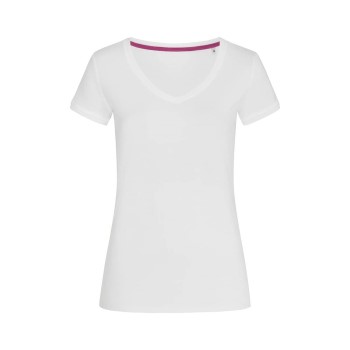 Stedman Megan V-neck Hvid ringspundet bomuld Small Dame