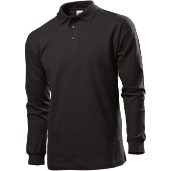 Se Stedman Polo Long Sleeve Men Sort bomuld Small Herre ved Timarco