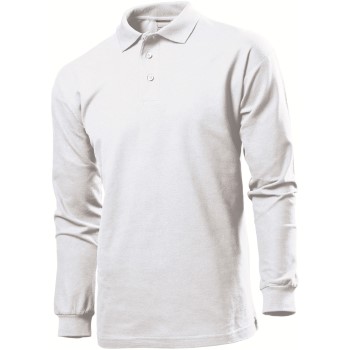 Se Stedman Polo Long Sleeve Men Hvid bomuld Large Herre ved Timarco