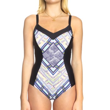 Sunseeker Tribe Attack Swimsuit Sort mønstret D 36 Dame