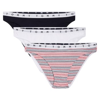 Tommy Hilfiger Trusser 3P Essentials Bikini Briefs Hvid/Marine bomuld X-Small Dame