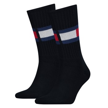 Tommy Hilfiger Legwear Tommy Hilfiger Strømper Flag Sock Blå Str 35/38