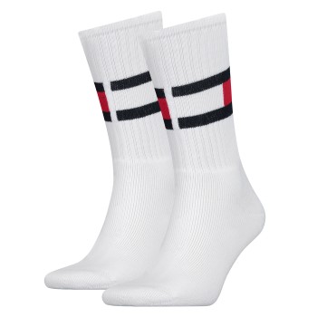 Tommy Hilfiger Legwear Tommy Hilfiger Strømper Flag Sock Hvid Str 35/38