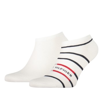 Tommy Hilfiger Legwear Tommy Hilfiger Strømper 2P Men Breton Stripe Sneaker Socks Hvid Str 43/46 Herre