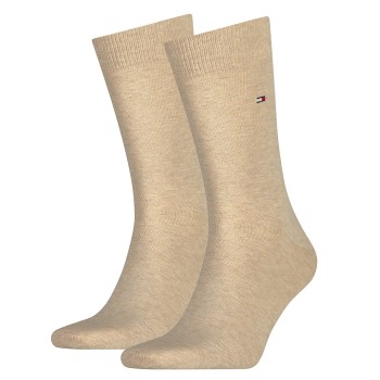 Tommy Hilfiger Legwear Tommy Hilfiger Strømper 2P Men Classic Sock Beige Str 39/42 Herre