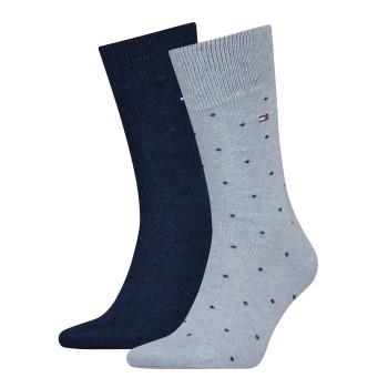 Tommy Hilfiger Legwear Tommy Hilfiger Strømper 2P Men Dot Socks Marine/Blå Str 39/42 Herre