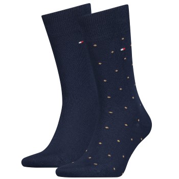 Tommy Hilfiger Legwear Tommy Hilfiger Strømper 2P Men Dot Socks Blå/Brun Str 39/42 Herre