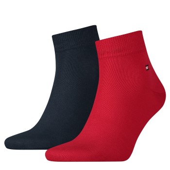 Tommy Hilfiger Legwear Tommy Hilfiger Strømper 2P Men Quarter Sock Blå/Rød Str 43/46 Herre