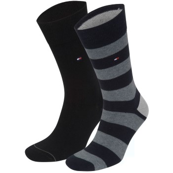 Tommy Hilfiger Legwear Tommy Hilfiger Strømper 2P Men Rugby Sock Sort Str 39/42 Herre