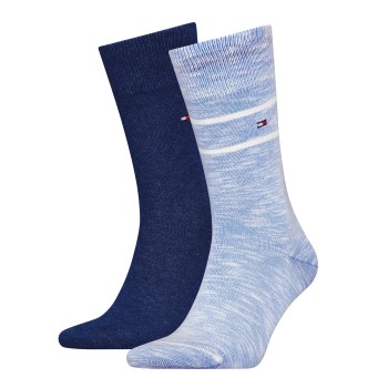 Tommy Hilfiger Legwear Tommy Hilfiger Strømper 2P Men Slub Classic Socks Marine/Blå Str 39/42 Herre