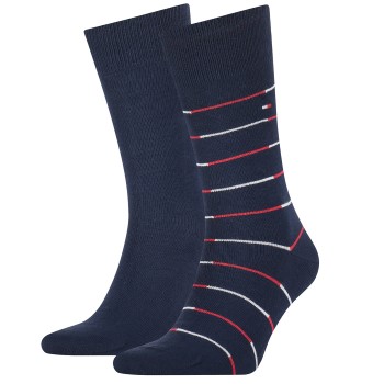 Tommy Hilfiger Legwear Tommy Hilfiger Strømper 2P Men Tommy Stripe Socks Marineblå Str 39/42 Herre