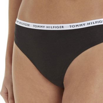 Tommy Hilfiger Trusser 3P Recycled Essentials Thong Sort Small Dame