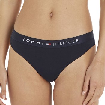 Tommy Hilfiger Trusser Thongs Marineblå økologisk bomuld Large Dame