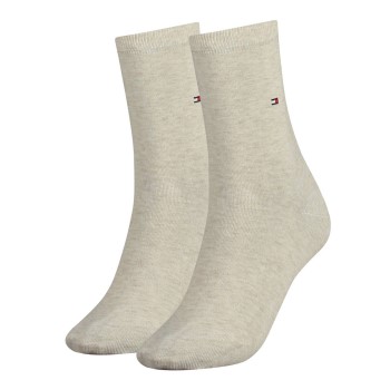 Tommy Hilfiger Legwear Tommy Hilfiger Strømper 2P Women Classic Casual Socks Beige Str 39/42 Dame