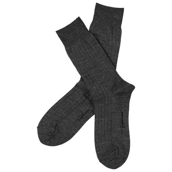 Topeco Strømper Men Wool Rib Socks Mørkgrå  Str 41/45 Herre