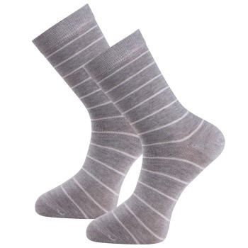 Trofé Trofe Bamboo Small Stripe Socks Strømper 2P Grå Str 35/38 Dame