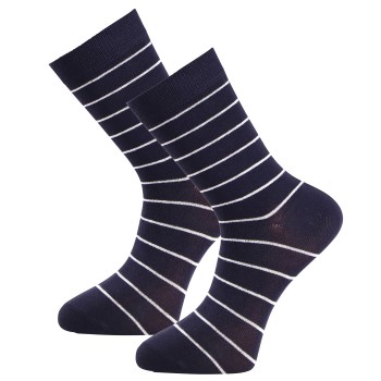 Trofé Trofe Bamboo Small Stripe Socks Strømper 2P Marineblå Str 39/42 Dame