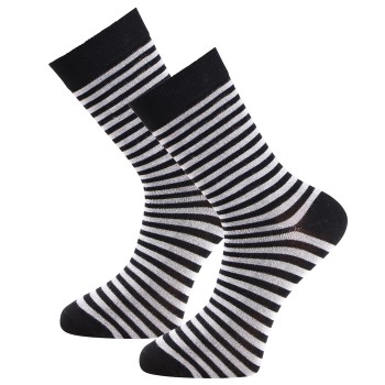 Trofé Trofe Bamboo Stripe Socks Strømper 2P Sort Str 35/38 Dame