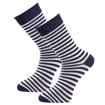 Trofé Trofe Bamboo Stripe Socks Strømper 2P Marineblå Str 39/42 Dame