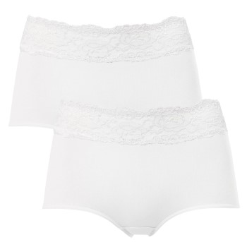 Trofé Trofe Lace Trimmed Maxi Briefs Trusser 2P Hvid bomuld X-Large Dame