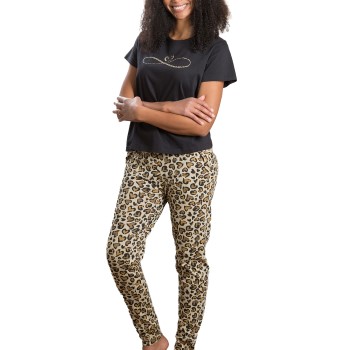 Se Trofé Trofe Leoheart Short Sleeve Pyjama Leopard bomuld Small Dame ved Timarco