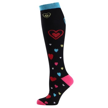 Trofé Trofe Printed Support Socks Strømper Sort/Rød Str 39/42 Dame