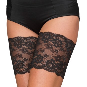 Trofé Trofe Thigh Lace Strømpebukser Sort polyamid Medium Dame