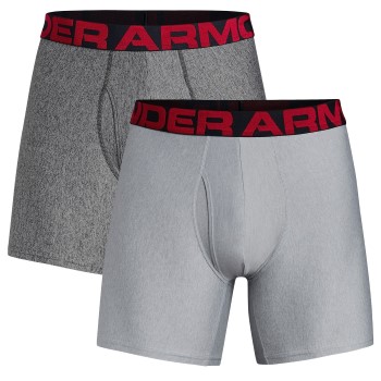 Under Armour 2P Tech 6in Boxers Grå polyester Small Herre