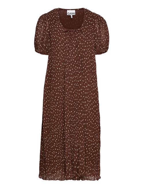 Ganni Pleated Georgette Ganni Brown