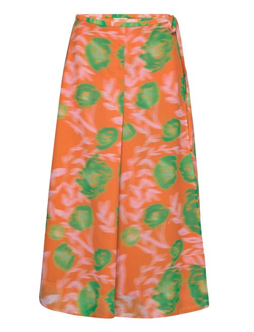 Ganni Printed Light Crepe Ganni Orange