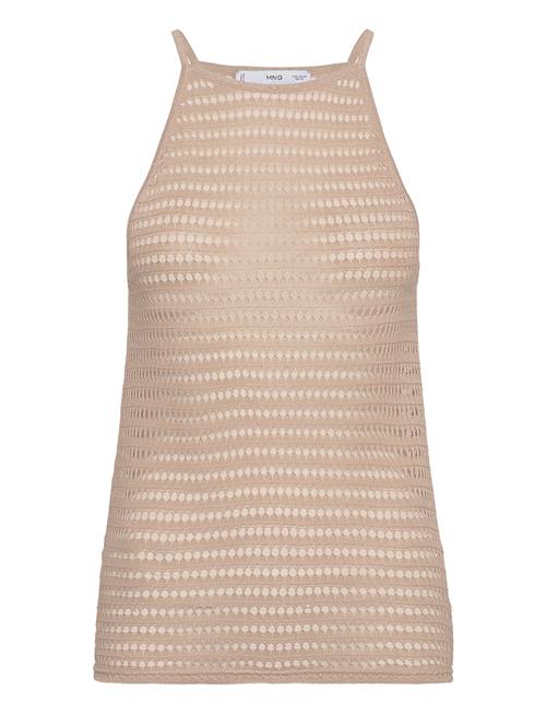 Mango Halter-Neck Knitted Top Mango Beige