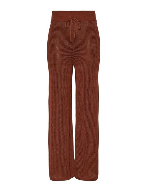 Pcbeachy Hw Ankle Knit Pants Sww Pieces Brown