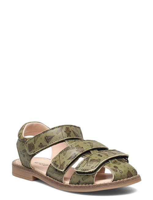 Addison Aop Sandal Wheat Green